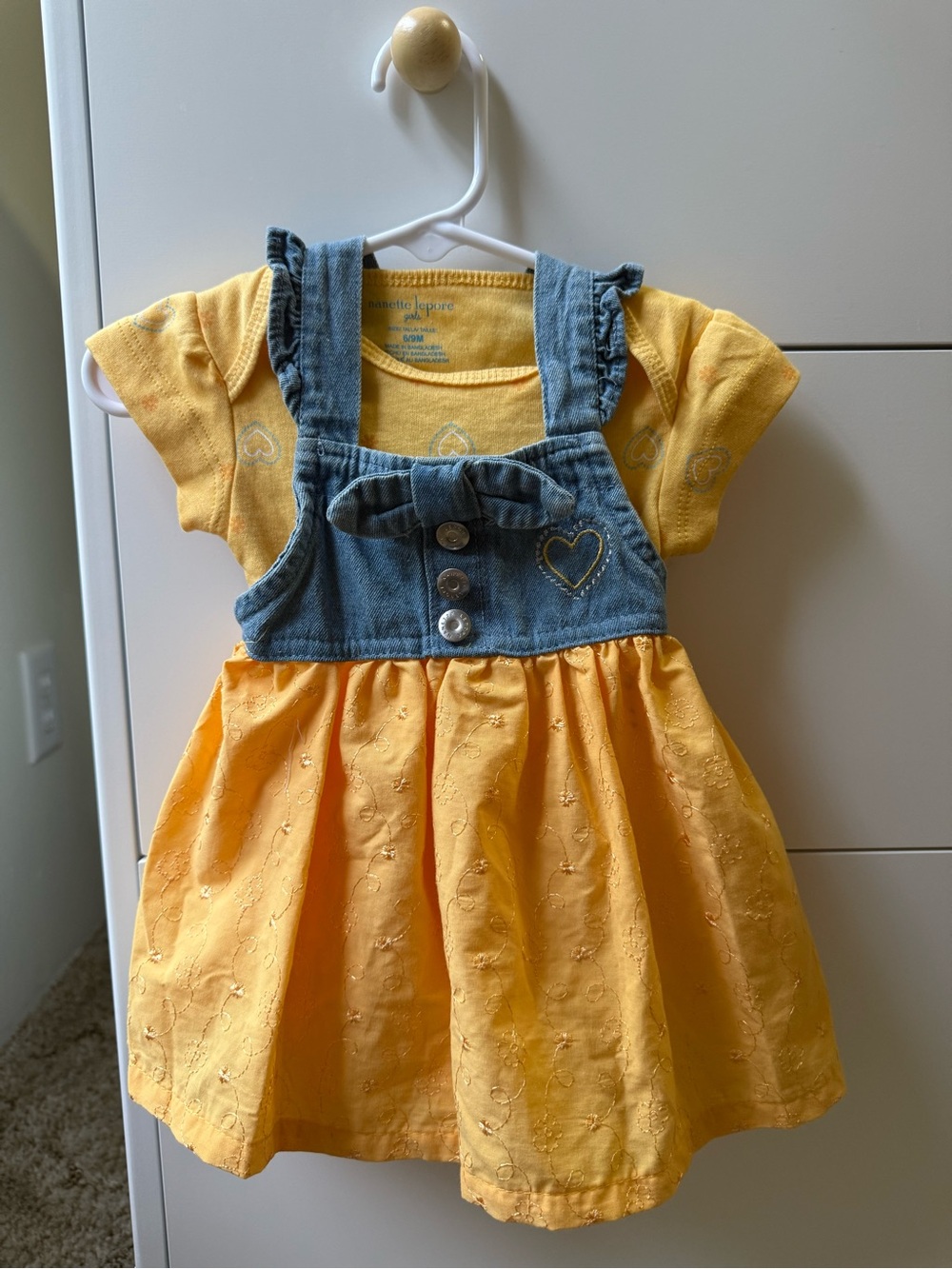 Nanette Lepore overall dress and short sleeve onesie set